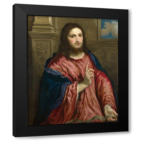 Christ as The Light of the World Black Modern Wood Framed Art Print by Bordone, Paris