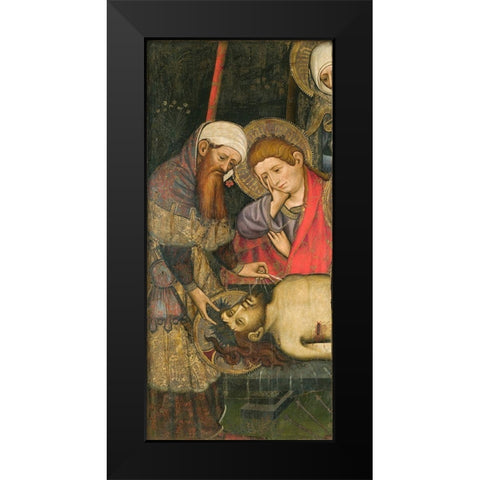 Mourning over the Dead Body of Christ Black Modern Wood Framed Art Print by Mates, Joan