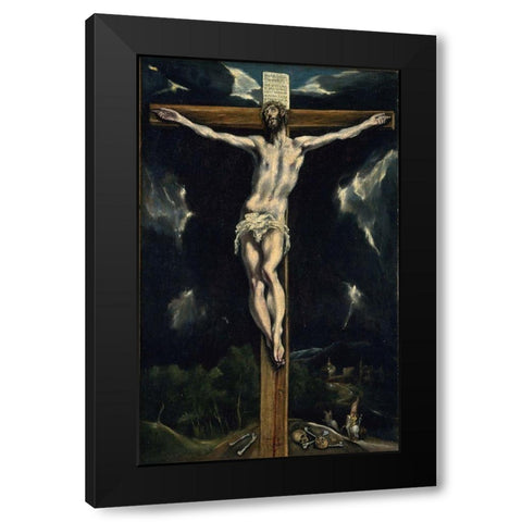 Christ on the Cross Black Modern Wood Framed Art Print by El Greco