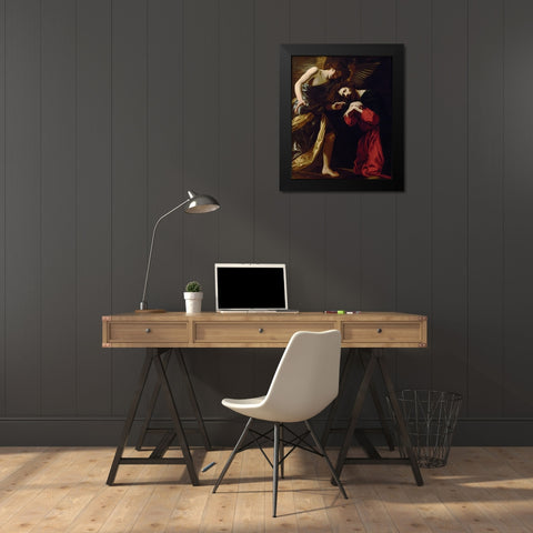 Christ on the Mount of Olives Black Modern Wood Framed Art Print by Battistello