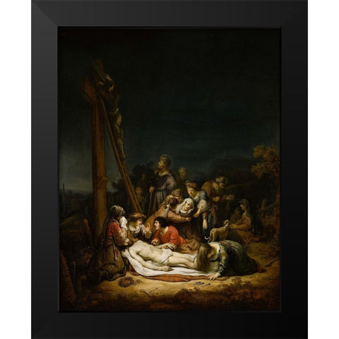 The Lamentation Black Modern Wood Framed Art Print by Flinck, Govaert