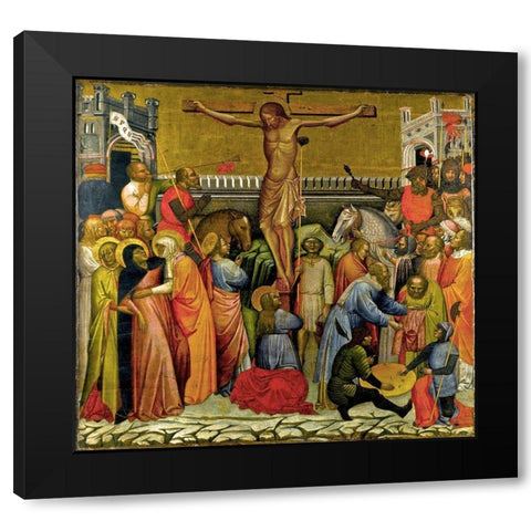 Crucifixion Black Modern Wood Framed Art Print with Double Matting by del Fiore, Jacobello