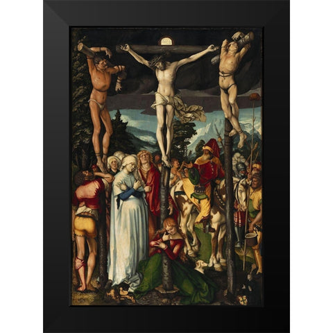 The Crucifixion of Christ Black Modern Wood Framed Art Print by Baldung, Hans