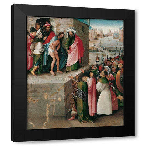 Ecce Homo Black Modern Wood Framed Art Print with Double Matting by Bosch, Hieronymus
