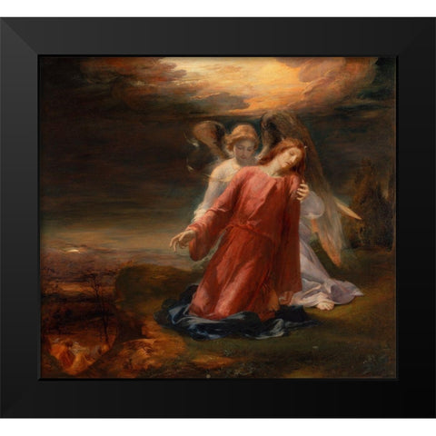 The Agony in the Garden Black Modern Wood Framed Art Print by Richmond, George