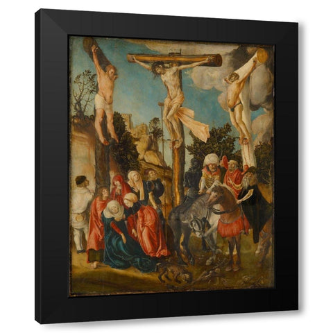 The Crucifixion Black Modern Wood Framed Art Print with Double Matting by Cranach the Elder, Lucas
