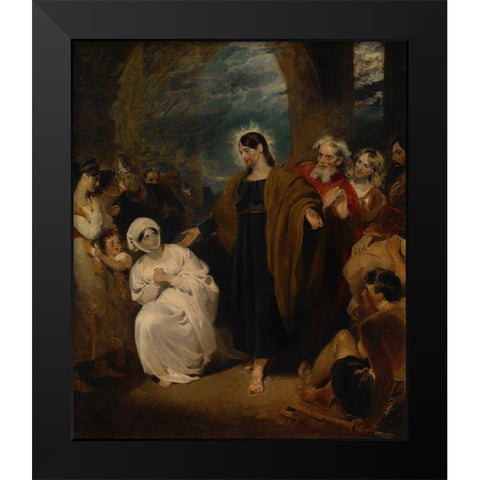 The Virtue of Faith Black Modern Wood Framed Art Print by Harlow, George Henry
