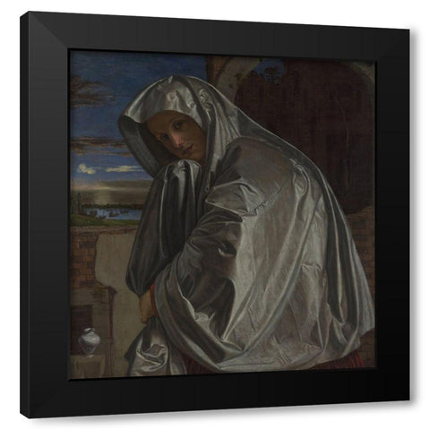 Mary Magdalene Black Modern Wood Framed Art Print by Savoldo, Giovanni Girolamo