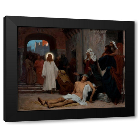 Study for Jesus in Capernaum Black Modern Wood Framed Art Print with Double Matting by Amoedo, Rodolpho