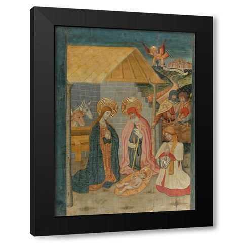 Nativity Black Modern Wood Framed Art Print by Benabarre, Pedro GarcÃ­a de