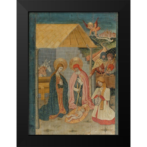 Nativity Black Modern Wood Framed Art Print by Benabarre, Pedro GarcÃ­a de