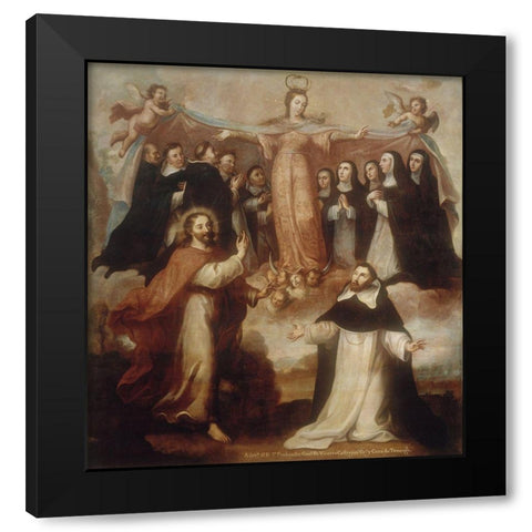 Allegory of the Virgin Patroness of the Dominicans Black Modern Wood Framed Art Print with Double Matting by Cabrera, Miguel