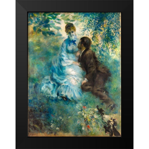 Lovers Black Modern Wood Framed Art Print by Renoir, Pierre-Auguste