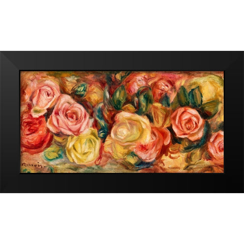 Roses 1912 Black Modern Wood Framed Art Print by Renoir, Pierre-Auguste