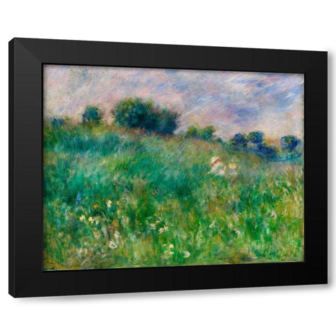 Meadow 1880 Black Modern Wood Framed Art Print by Renoir, Pierre-Auguste
