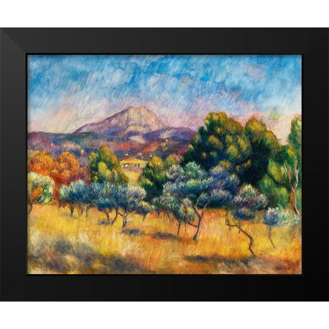 Sainte Victoire Mountain Landscape 1889 Black Modern Wood Framed Art Print by Renoir, Pierre-Auguste