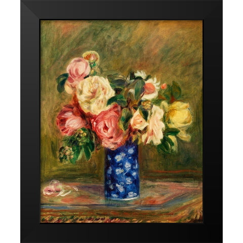 Bouquet of Roses 1882 Black Modern Wood Framed Art Print by Renoir, Pierre-Auguste