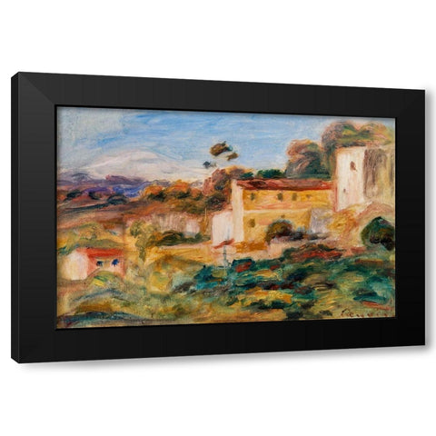 Landscape 1911 Black Modern Wood Framed Art Print with Double Matting by Renoir, Pierre-Auguste