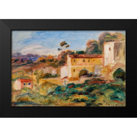 Landscape 1911 Black Modern Wood Framed Art Print by Renoir, Pierre-Auguste