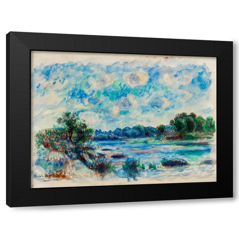 Landscape at Pont Aven 1892 Black Modern Wood Framed Art Print by Renoir, Pierre-Auguste