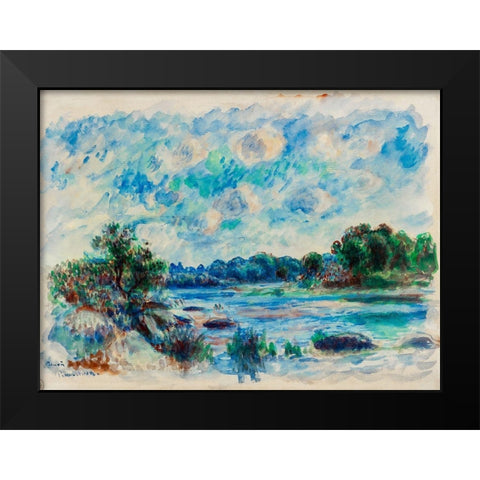 Landscape at Pont Aven 1892 Black Modern Wood Framed Art Print by Renoir, Pierre-Auguste