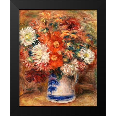 Bouquet 1919 Black Modern Wood Framed Art Print by Renoir, Pierre-Auguste