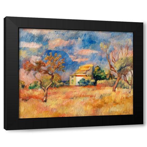Dovecote at Bellevue Black Modern Wood Framed Art Print with Double Matting by Renoir, Pierre-Auguste