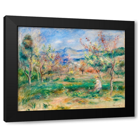 Landscape 1905 Black Modern Wood Framed Art Print by Renoir, Pierre-Auguste
