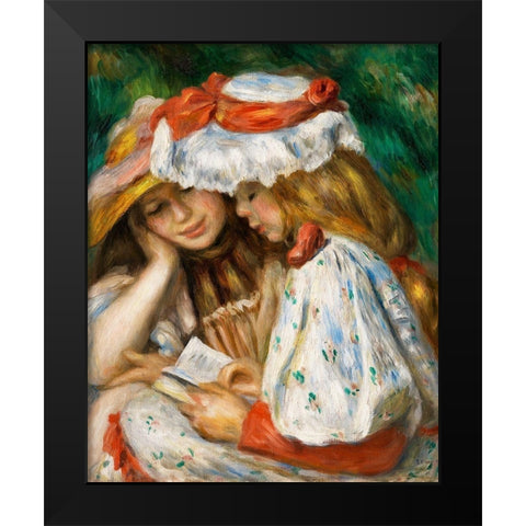 Two Girls Reading 1891 Black Modern Wood Framed Art Print by Renoir, Pierre-Auguste