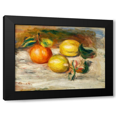 Lemons and Orange 1913 Black Modern Wood Framed Art Print with Double Matting by Renoir, Pierre-Auguste