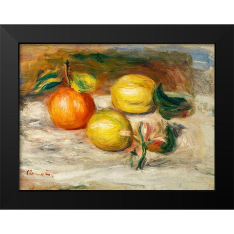 Lemons and Orange 1913 Black Modern Wood Framed Art Print by Renoir, Pierre-Auguste