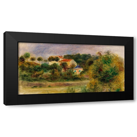 Houses in a Park 1911 Black Modern Wood Framed Art Print by Renoir, Pierre-Auguste