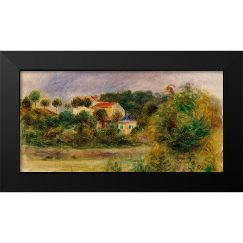 Houses in a Park 1911 Black Modern Wood Framed Art Print by Renoir, Pierre-Auguste