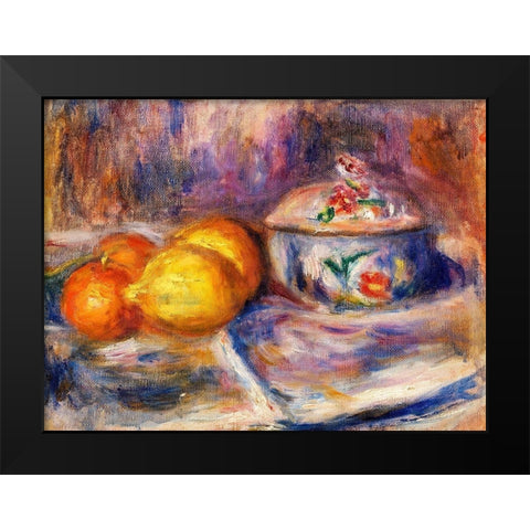Fruit and Bonbonniere 1917 Black Modern Wood Framed Art Print by Renoir, Pierre-Auguste