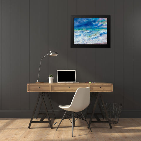 Seascape 1897 Black Modern Wood Framed Art Print by Renoir, Pierre-Auguste