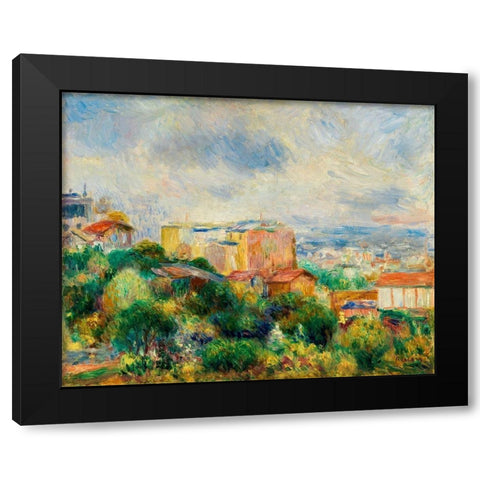 View From Montmartre 1892 Black Modern Wood Framed Art Print with Double Matting by Renoir, Pierre-Auguste