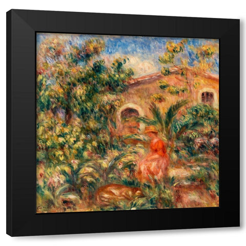 Farmhouse 1917 Black Modern Wood Framed Art Print by Renoir, Pierre-Auguste