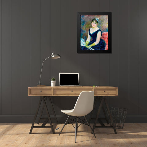 Madame Leon Clapisson 1883 Black Modern Wood Framed Art Print by Renoir, Pierre-Auguste