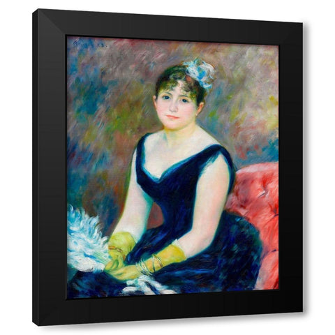 Madame Leon Clapisson 1883 Black Modern Wood Framed Art Print with Double Matting by Renoir, Pierre-Auguste