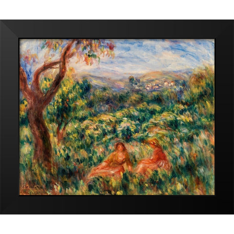 Landscape 1916 Black Modern Wood Framed Art Print by Renoir, Pierre-Auguste