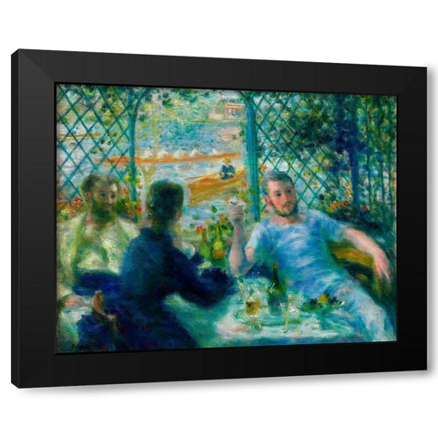 Lunch at the Restaurant Fournaise 1875 Black Modern Wood Framed Art Print with Double Matting by Renoir, Pierre-Auguste