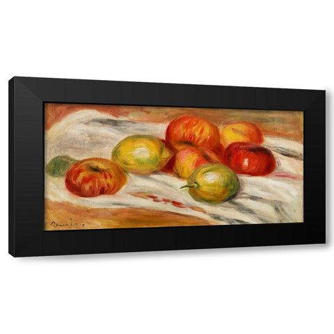 Apples, Orange, and Lemon 1911 Black Modern Wood Framed Art Print with Double Matting by Renoir, Pierre-Auguste