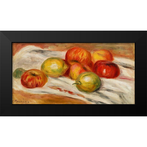 Apples, Orange, and Lemon 1911 Black Modern Wood Framed Art Print by Renoir, Pierre-Auguste