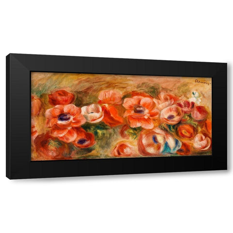 Anemones 1912 Black Modern Wood Framed Art Print with Double Matting by Renoir, Pierre-Auguste