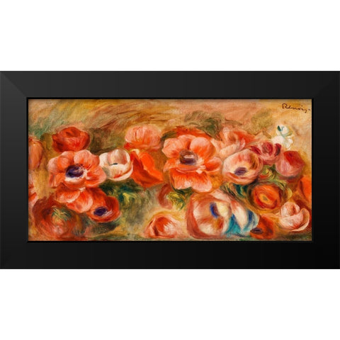 Anemones 1912 Black Modern Wood Framed Art Print by Renoir, Pierre-Auguste