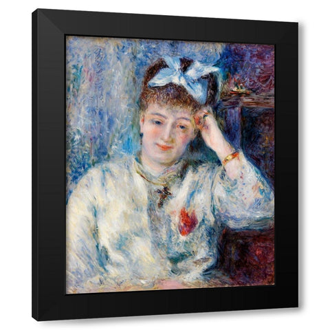 Portrait of Mademoiselle Marie Murer Black Modern Wood Framed Art Print by Renoir, Pierre-Auguste