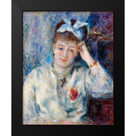 Portrait of Mademoiselle Marie Murer Black Modern Wood Framed Art Print by Renoir, Pierre-Auguste