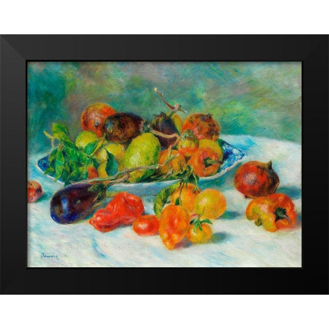 Fruits of the Midi 1881 Black Modern Wood Framed Art Print by Renoir, Pierre-Auguste