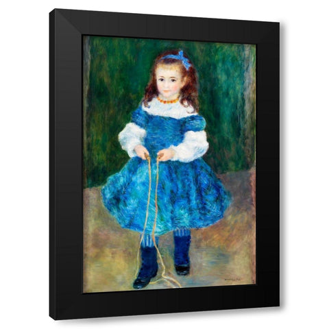 Girl with a Jump Rope 1876 Black Modern Wood Framed Art Print with Double Matting by Renoir, Pierre-Auguste