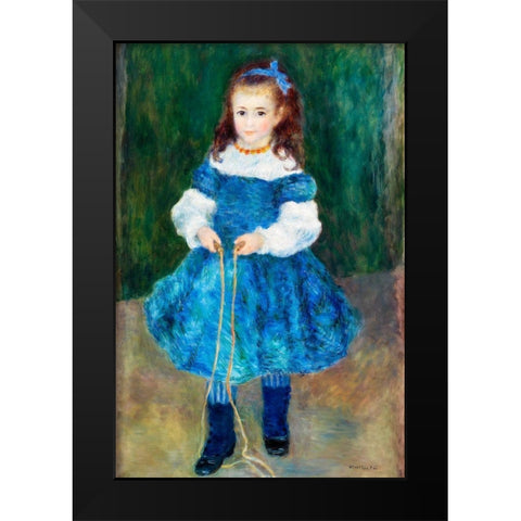 Girl with a Jump Rope 1876 Black Modern Wood Framed Art Print by Renoir, Pierre-Auguste